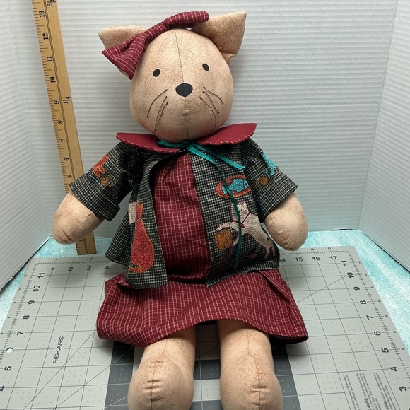 Adorable Cat Plush with Red Bow - Picture 4 of 9